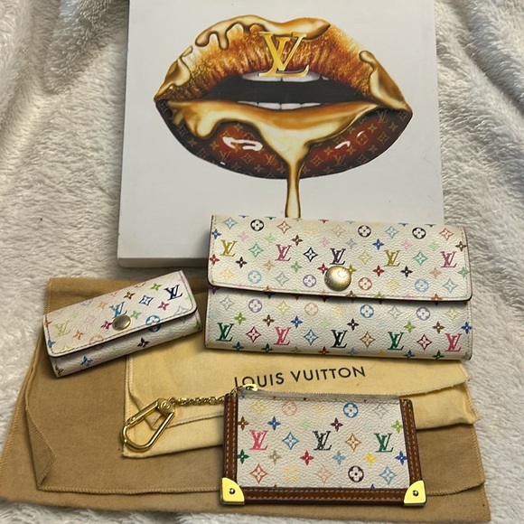 Louis Vuitton Handbags - Louis Vuitton Murakami White 3 piece, wallet, key classe and key holder bundle